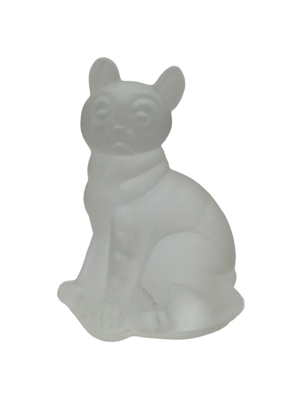 Frosted Glass Cat Figurine Figure Kitty Collectible READ